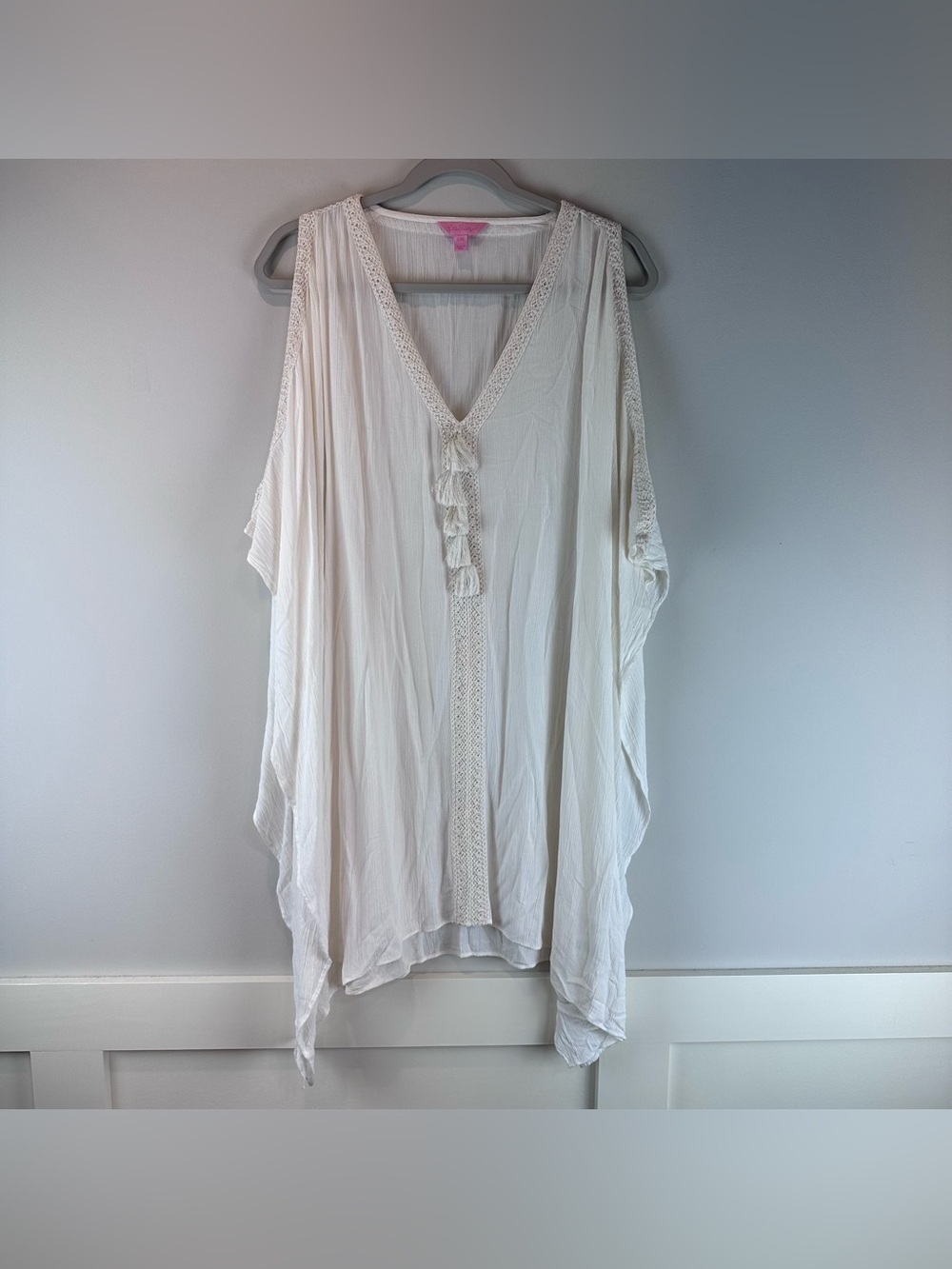 Lilly Pulitzer White Tassel Beach Vacation Swim Swimsuit Coverup Small Medium